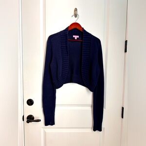 Lilly Pulitzer Navy Blue Cropped Women's Cardigan - Size Medium